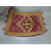 Maroon brocade stole and cuffs