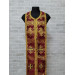 Maroon brocade stole and cuffs