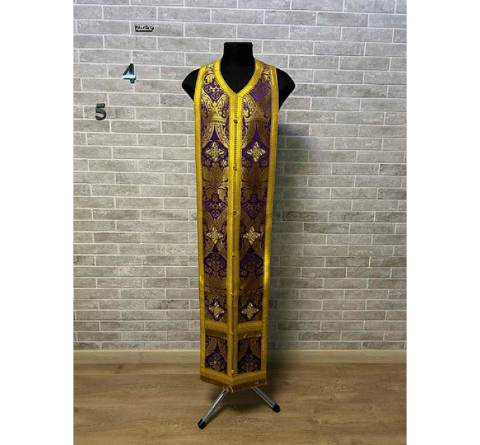 Violet brocade epitrachil and cuffs 