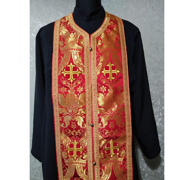 Violet brocade epitrachil and cuffs 