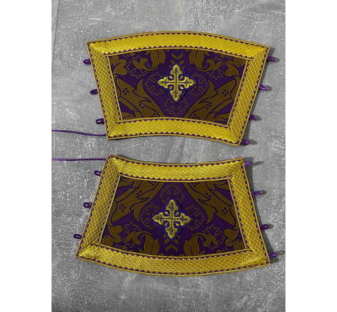 Violet brocade epitrachil and cuffs 