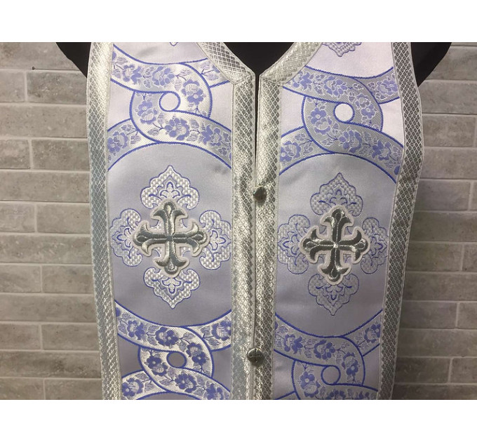 Cuffs and stole in brocade - Priest's communion set - Orthodox church priest's epitrachil