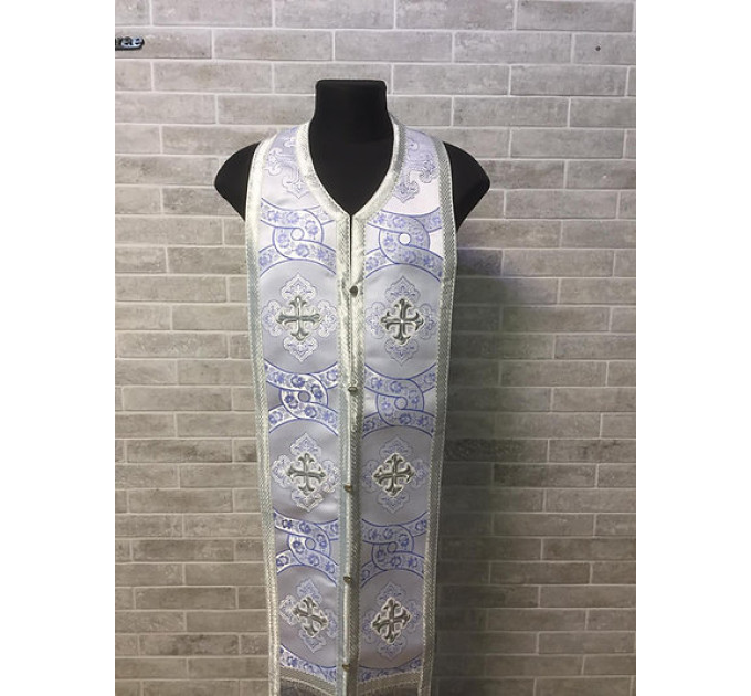 Cuffs and stole in brocade - Priest's communion set - Orthodox church priest's epitrachil