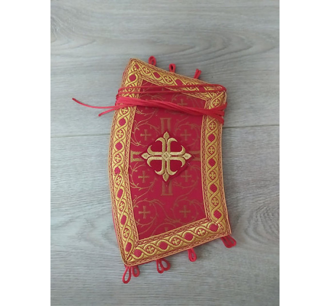 Stole and cuffs in green brocade - Priest's communion set - Orthodox church set