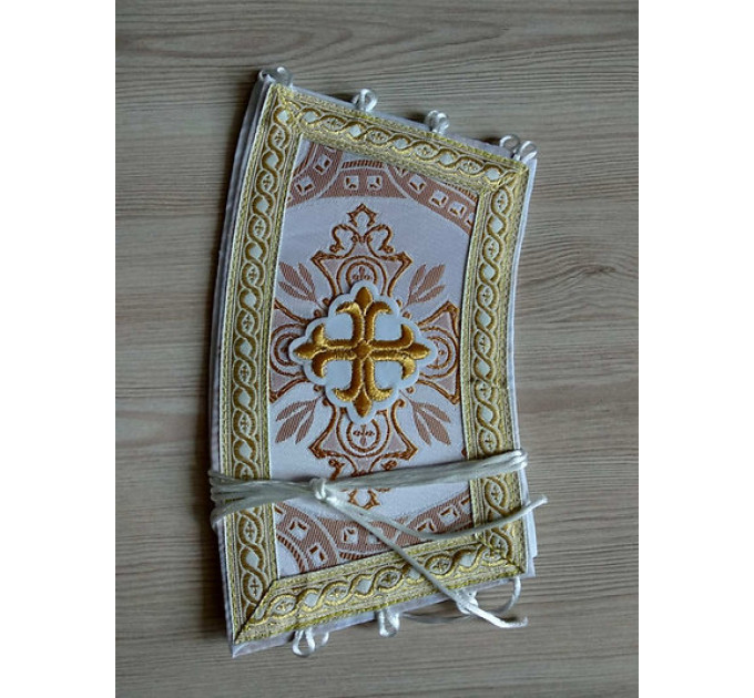 Stole and cuffs in brocade - Priest's communion set - Orthodox priest's set