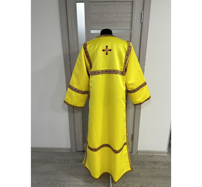 Altar Server Reader Robe in gabardine - Stikharion - Embroidered cross on top
