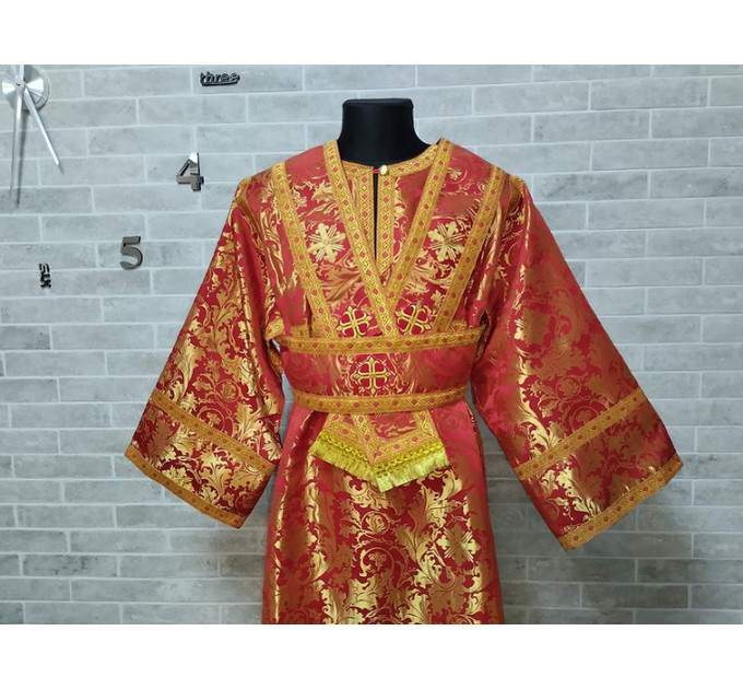 Red-gold subdeacon's alb - Vestment - Orthodox subdeacon's sticharion