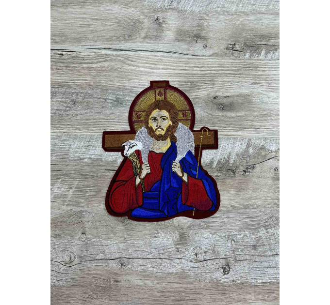 The good Shepherd icon application - Liturgical embroidered vestment appliques
