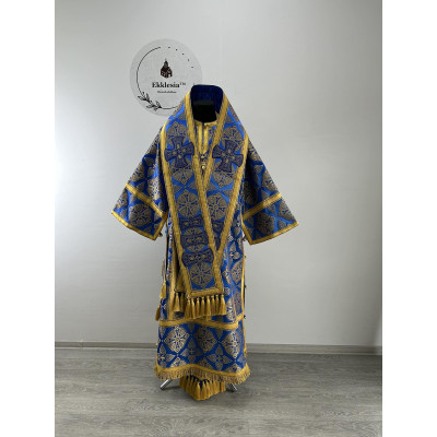 Bluer Bishop's Vestments - Vestment set for Bishop - Archbishop liturgical cloth