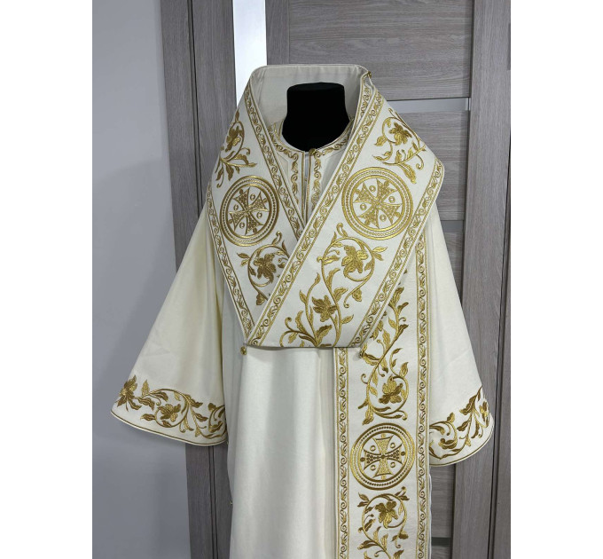 Embroidered Bishop's Vestments - Vestments for Bishop - Archbishop set in plush