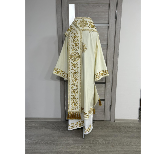 Embroidered Bishop's Vestments - Vestments for Bishop - Archbishop set in plush