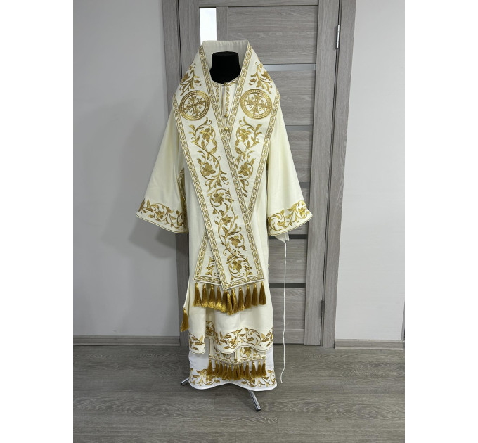 Embroidered Bishop's Vestments - Vestments for Bishop - Archbishop set in plush