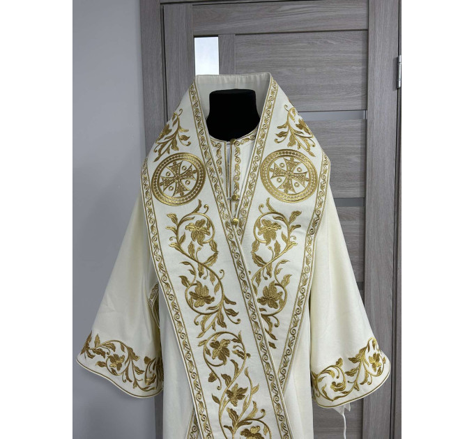 Embroidered Bishop's Vestments - Vestments for Bishop - Archbishop set in plush