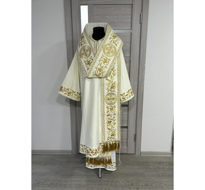 Embroidered Bishop's Vestments - Vestments for Bishop - Archbishop set in plush
