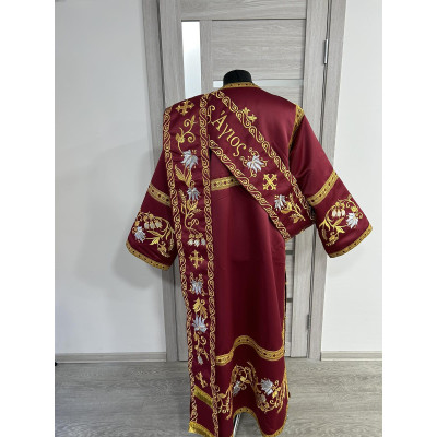 Embroidered protodeacon's Vestment with Slavic double orar - Protodeacon's set