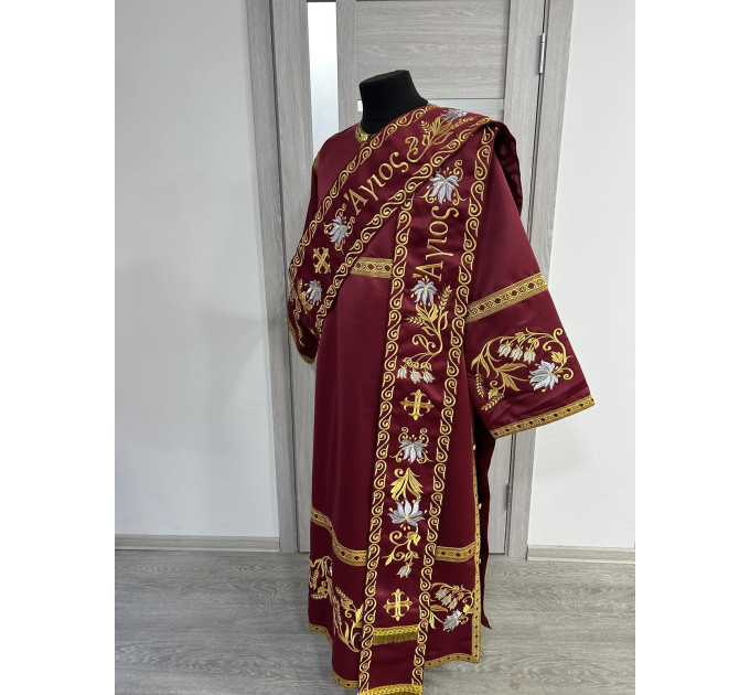 Embroidered protodeacon's Vestment with Slavic double orar - Protodeacon's set