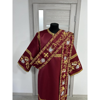 Embroidered protodeacon's Vestment with Slavic double orar - Protodeacon's set