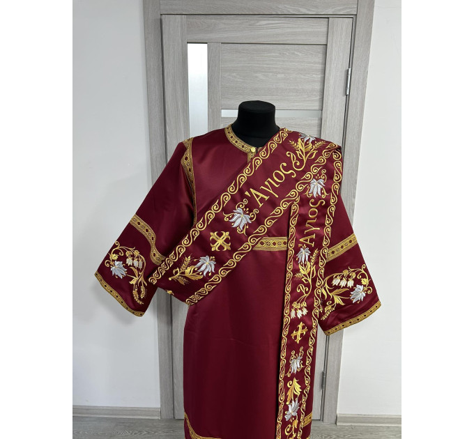 Embroidered protodeacon's Vestment with Slavic double orar - Protodeacon's set