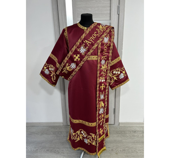 Embroidered protodeacon's Vestment with Slavic double orar - Protodeacon's set
