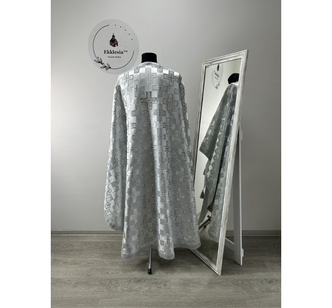 Greek style vestments set in whitered brocade - Orthodox vestments - Priest vestments - Priest vestments set