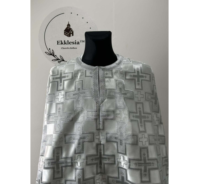 Greek style vestments set in whitered brocade - Orthodox vestments - Priest vestments - Priest vestments set
