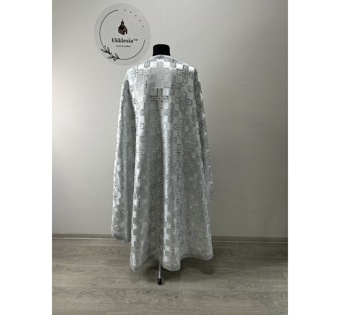 Greek style vestments set in whitered brocade - Orthodox vestments - Priest vestments - Priest vestments set