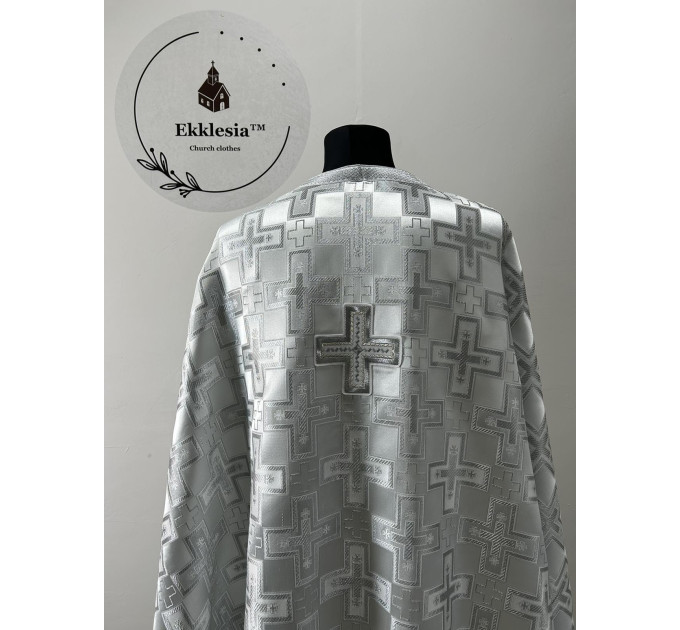 Greek style vestments set in whitered brocade - Orthodox vestments - Priest vestments - Priest vestments set
