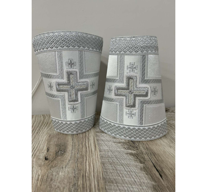 Greek style vestments set in whitered brocade - Orthodox vestments - Priest vestments - Priest vestments set