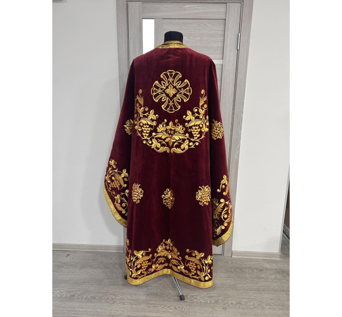 Greek vestment with solid epitrachyl - Priest robe - Orthodox vestments - Priest vestment - Clothes for priests - Religious cloth