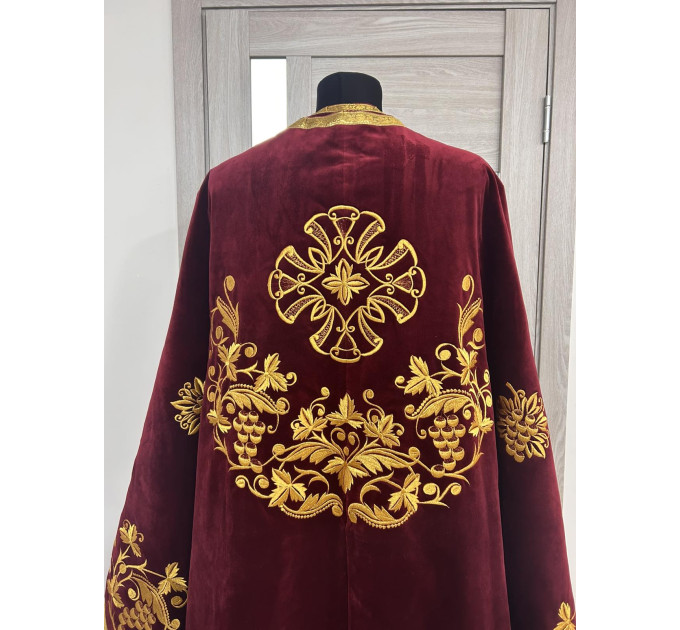 Greek vestment with solid epitrachyl - Priest robe - Orthodox vestments - Priest vestment - Clothes for priests - Religious cloth