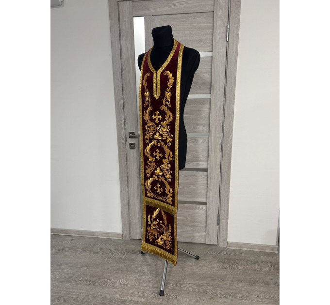 Greek vestment with solid epitrachyl - Priest robe - Orthodox vestments - Priest vestment - Clothes for priests - Religious cloth