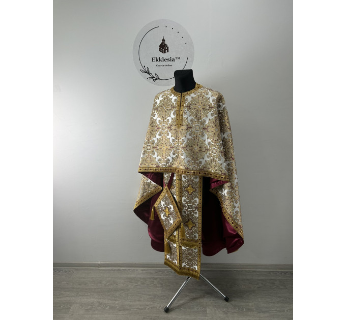 Priest vestment in Greek style - Liturgical priest clothes - Phelon in brocade