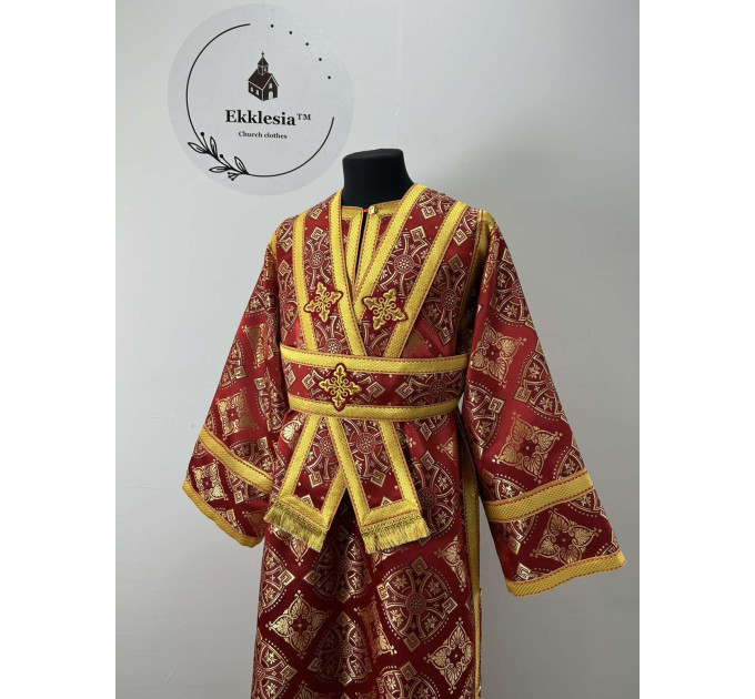 Sticharion for orthodox subdeacon - Liturgical brocade stichar - Altar boy robe