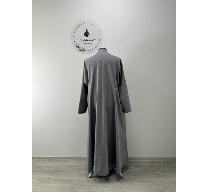 Orthodox cassock in gray summer cotton - Thin inner cassock - Classic cassock