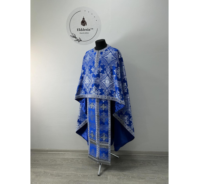Greek vestment with icon on phelon - Priest vestment - Orthodox church vestment
