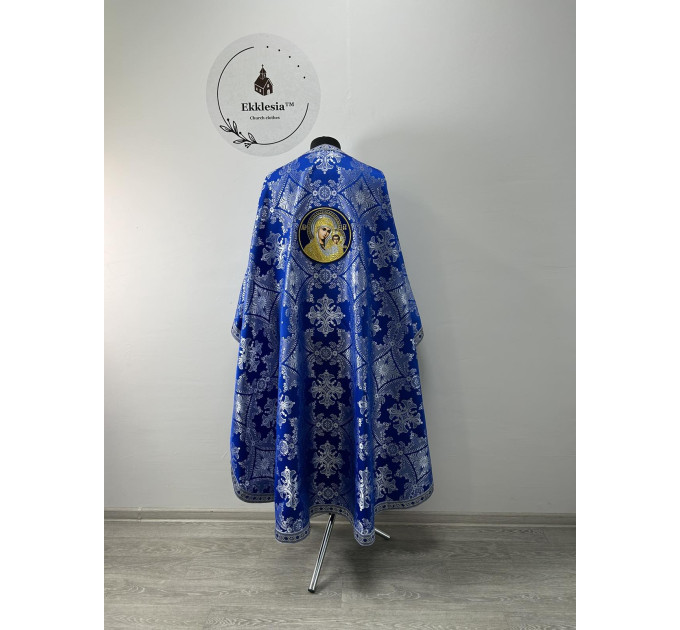 Greek vestment with icon on phelon - Priest vestment - Orthodox church vestment