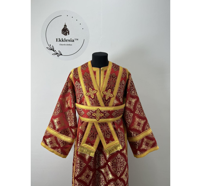 Sticharion for orthodox subdeacon - Liturgical brocade stichar - Altar boy robe