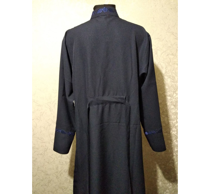 Orthodox Greek undercassock from gabardine with machine embroidery - Cassock for a priest- Clergy robe - Inner cassock