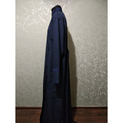 Orthodox Greek undercassock from gabardine with machine embroidery - Cassock for a priest- Clergy robe - Inner cassock