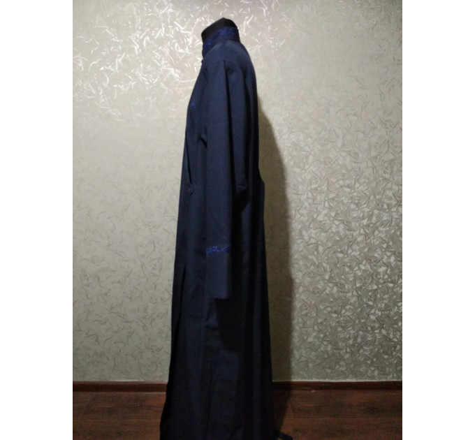 Orthodox Greek undercassock from gabardine with machine embroidery - Cassock for a priest- Clergy robe - Inner cassock