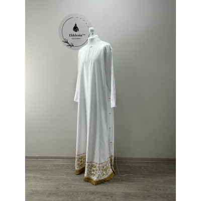 Podryznik embroidered - Classic priest stikhar - White robe under vestment