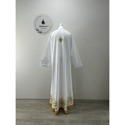 Podryznik embroidered - Classic priest stikhar - White robe under vestment
