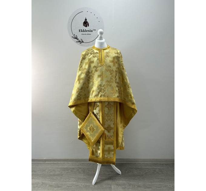 Classic orthodox vestment set - Liturgical church clothes for priest - Greek set