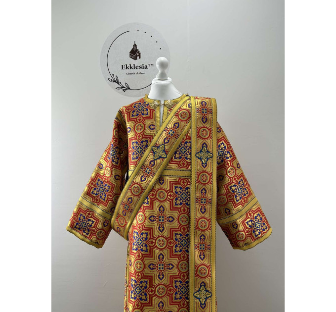Protodeacon's vestment in metallic brocade - Stichar, double orar, cuffs pair