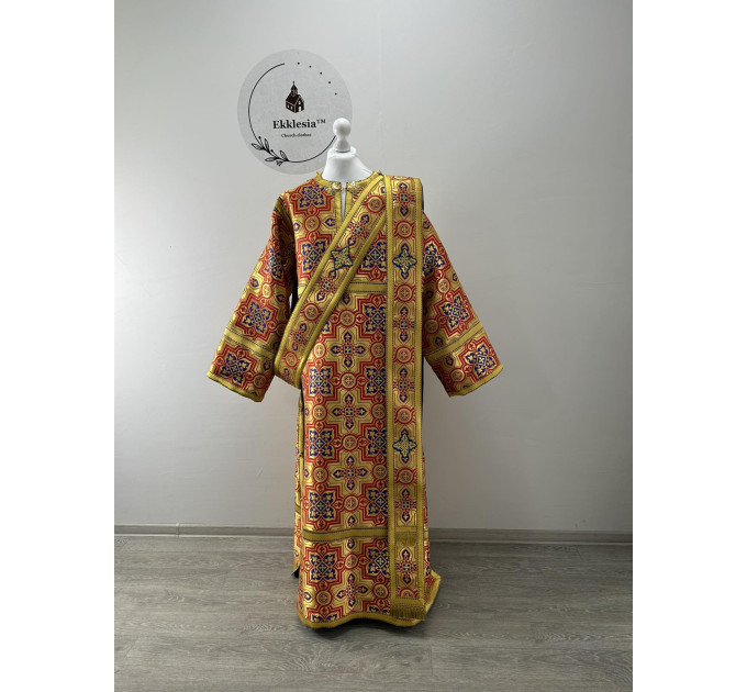 Protodeacon's vestment in metallic brocade - Stichar, double orar, cuffs pair