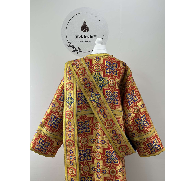 Protodeacon's vestment in metallic brocade - Stichar, double orar, cuffs pair