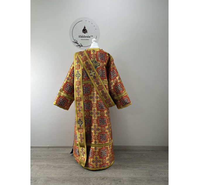 Protodeacon's vestment in metallic brocade - Stichar, double orar, cuffs pair