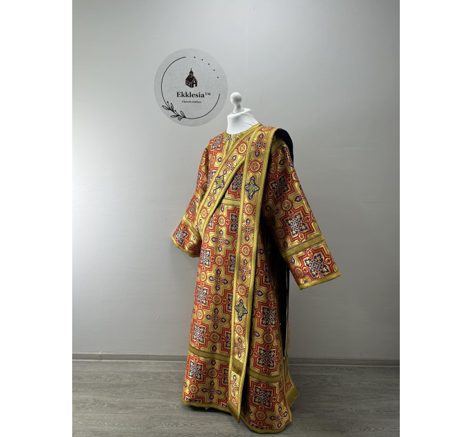 Protodeacon's vestment in metallic brocade - Stichar, double orar, cuffs pair