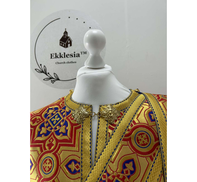 Protodeacon's vestment in metallic brocade - Stichar, double orar, cuffs pair