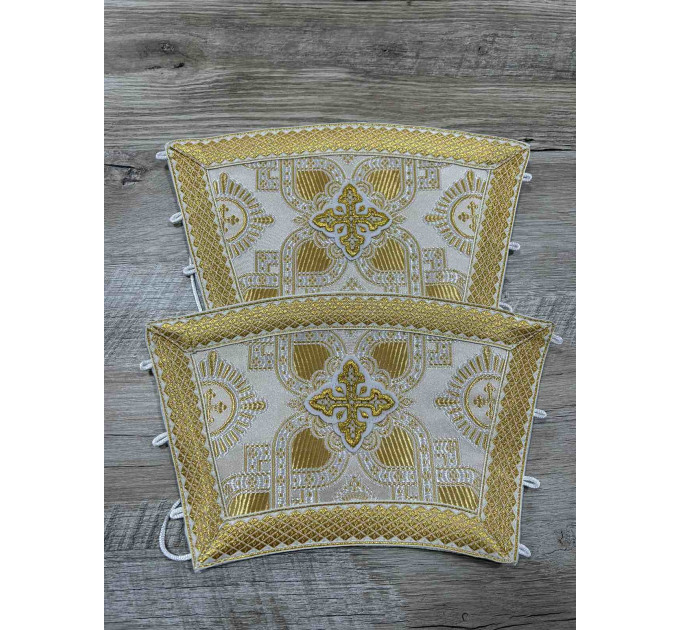 Sticharion for subdeacon in white-gold brocade - Altar boy robe - Single orar